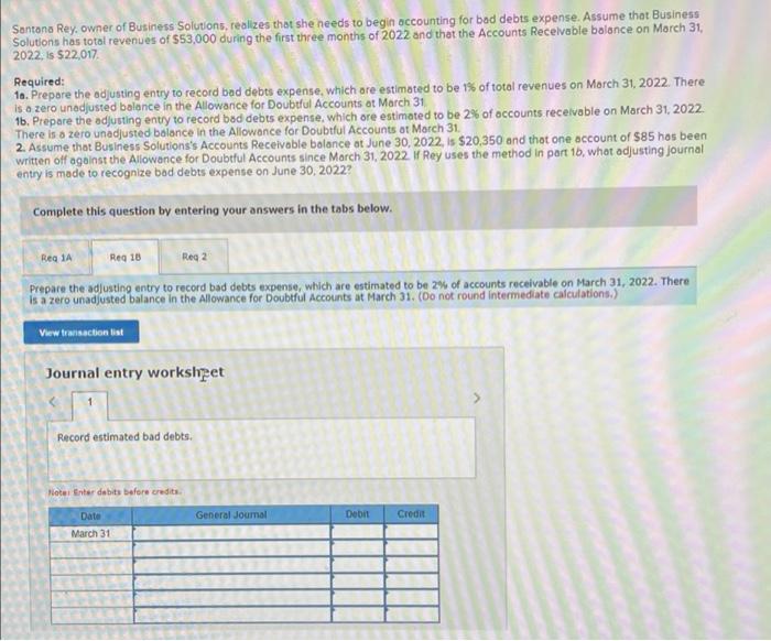 of Business Solutions, realizes that she needs to begin accounting for bad