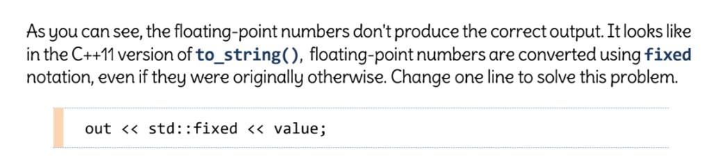 me know again Writing to_string U sing the to_string() examples from the