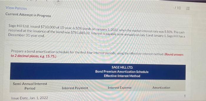 -/10 E View Policies Current Attempt in Progress Sage Hill Ltd,