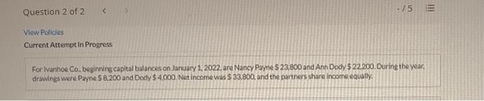 Unit 6 homeworkQuestion 2 a&b =/5 111 Question 2 of 2 View