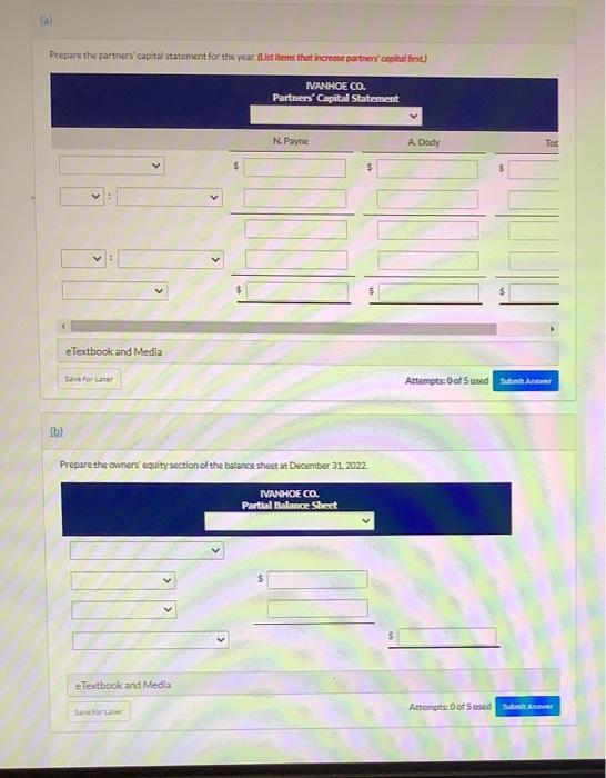 Polides Current Attempt in Progress For Ivanhoe Co, beginning capital balances on