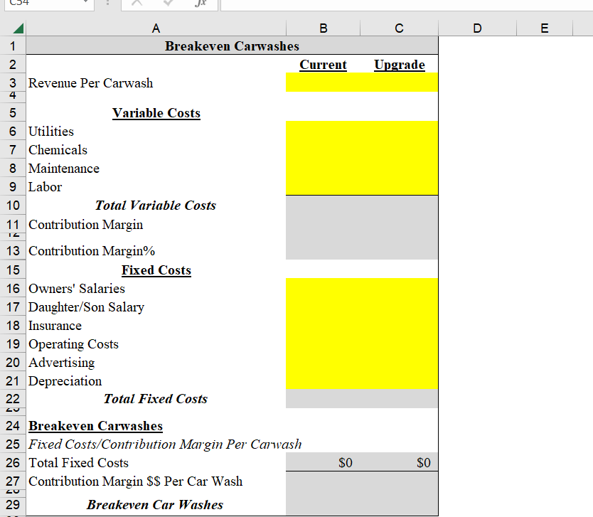 & A & B & C \\ \hline 1 & \multicolumn{3}{|l|}{ Breakeven