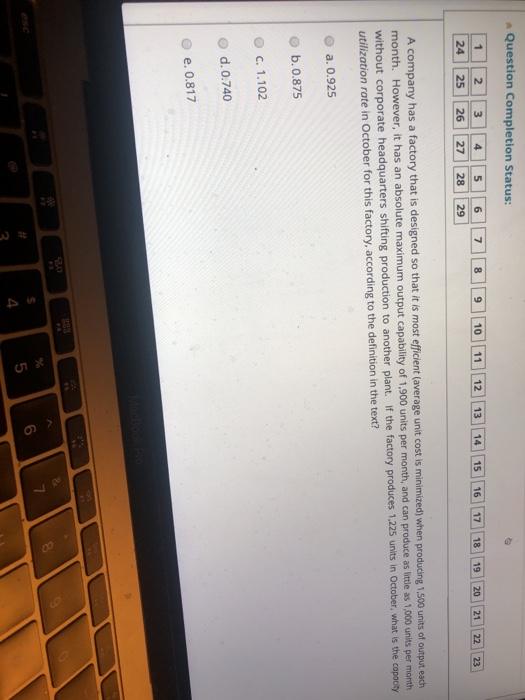  Question Completion Status: 1 2 3 4 5 6 24 25