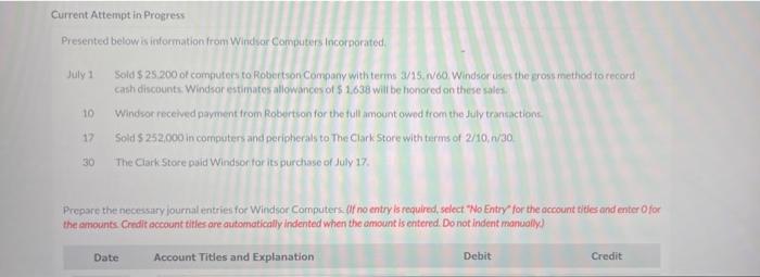  Current Attempt in Progress Presented below is information from Windsor Computers