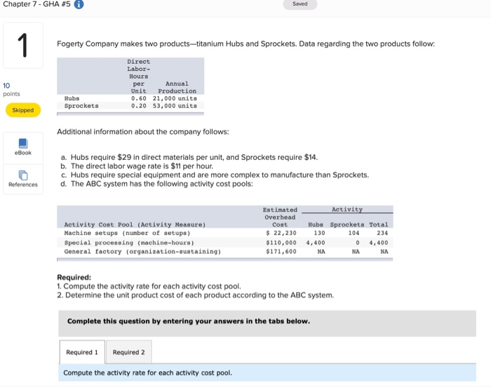  (answer charts included to help formating) Chapter 7 - GHA #5