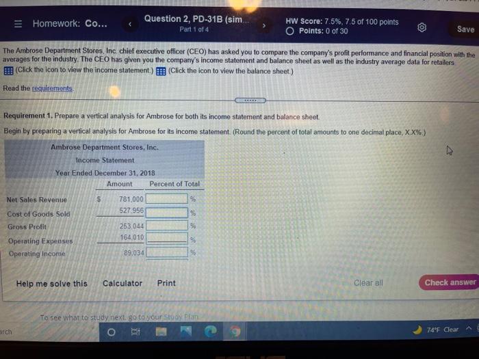  = Homework: Co... Question 2, PD-31B (sim... HW Score: 7.5%, 7.5