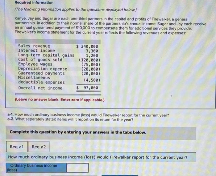 question Required information Jack and Diane are equal partners in the Little