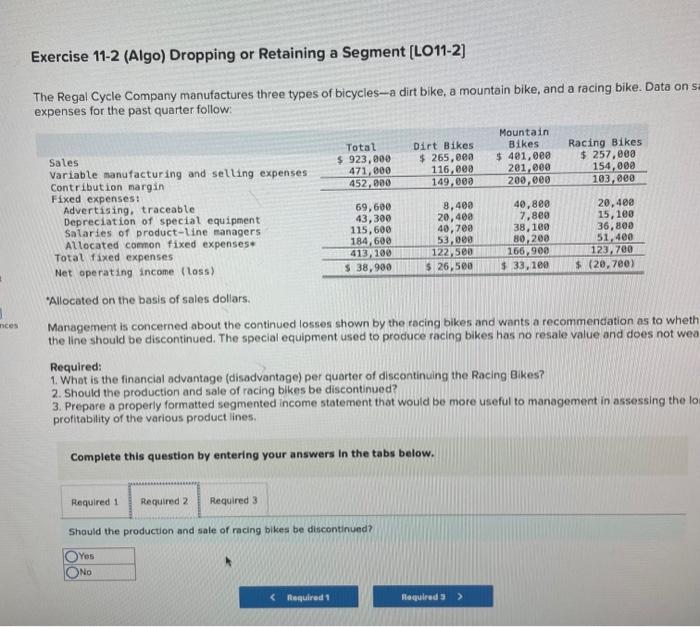 The Regal Cycle Company manufactures three types of bicycles-3 dirt bike, a