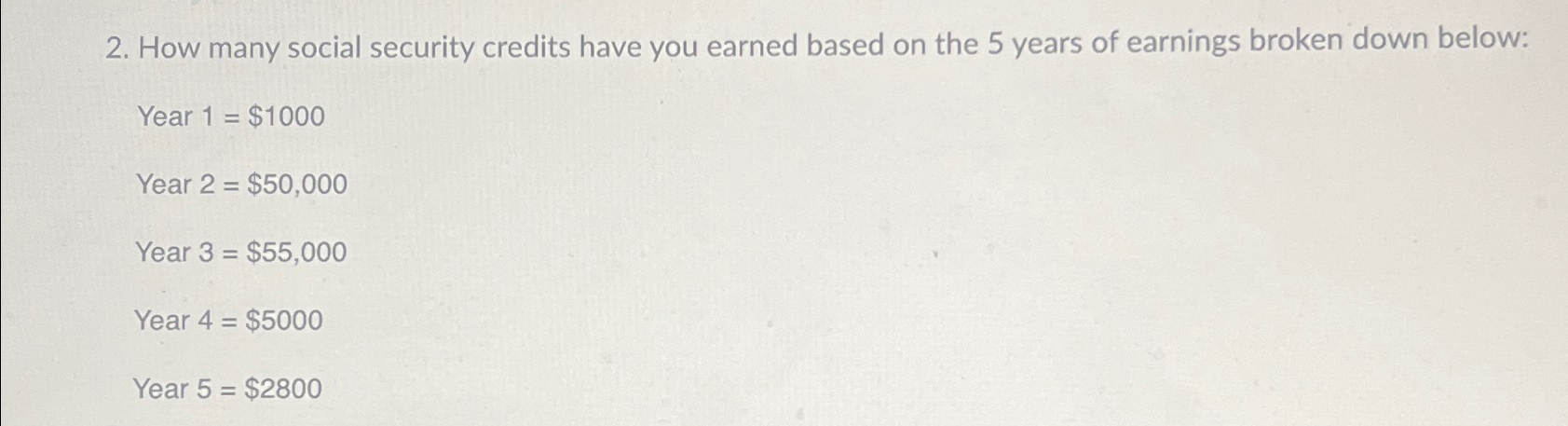  How many social security credits have you earned based on the