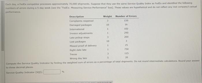  16 1 3 200 Each day, FedEx competitor processes approximately 70,000