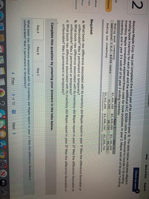  Help Save & El Submit 2 Check my work Assume Maple