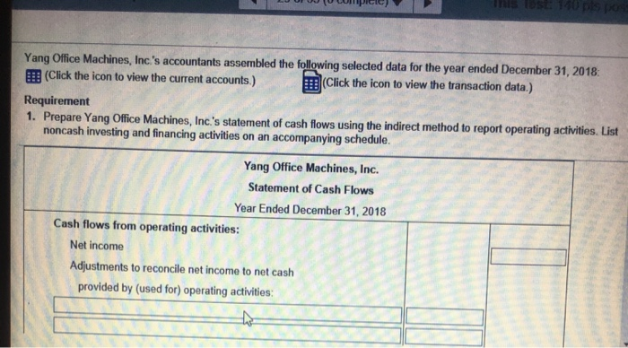 parentheses or a Yang Office Machines, Inc. December 31 2018 Current assets: