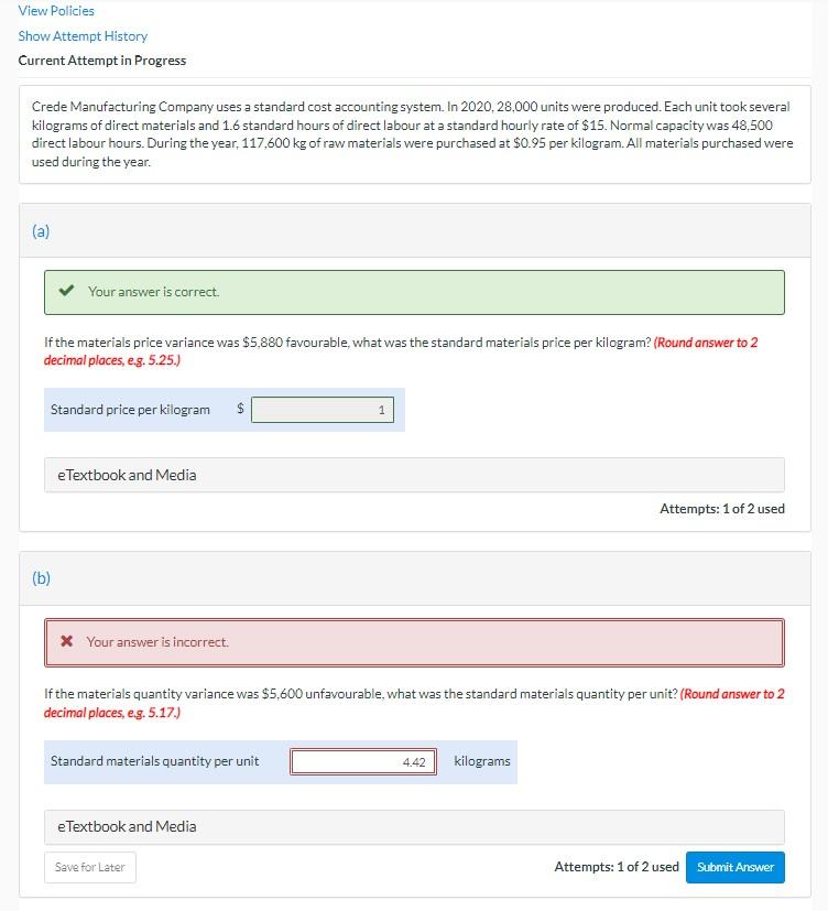  View Policies Show Attempt History Current Attempt in Progress Crede Manufacturing