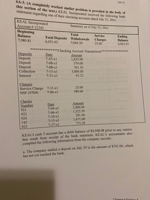  6A-13 GA-3. (A completely worked similar problem is provided in the