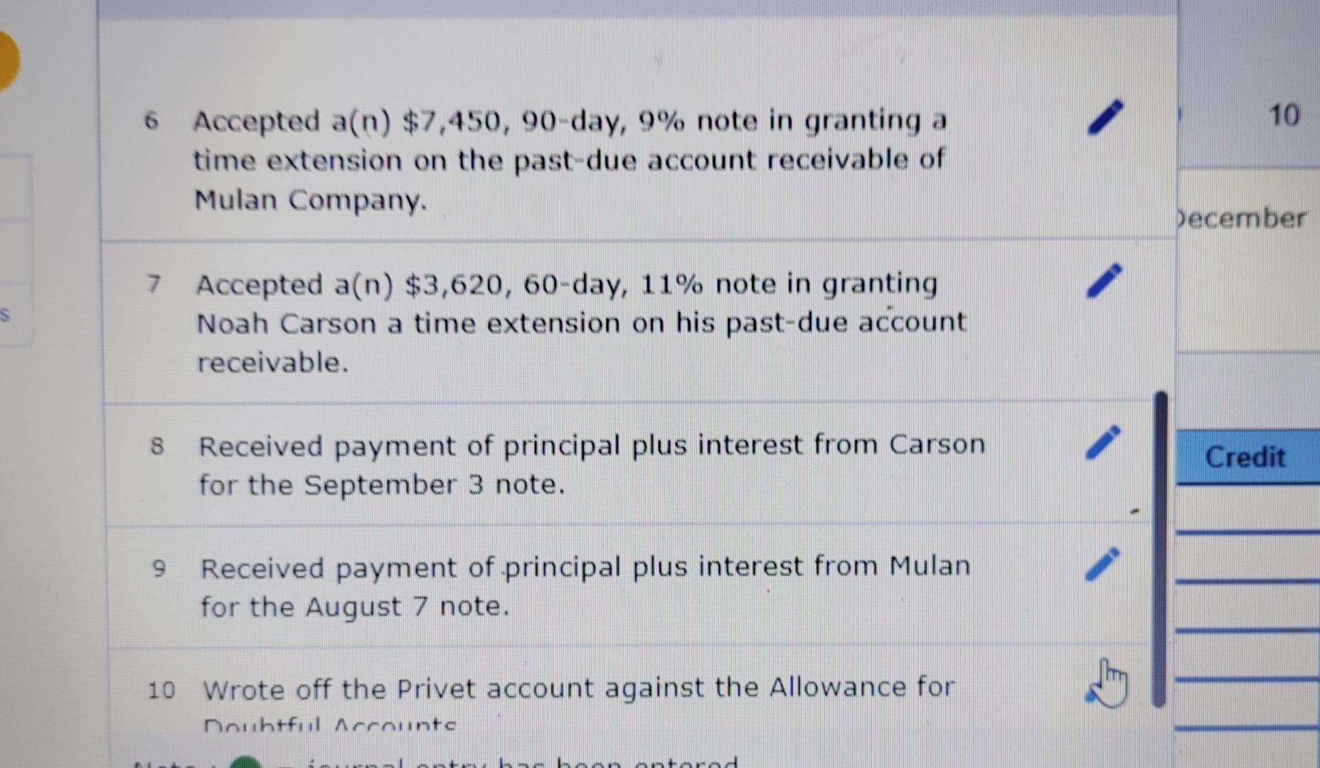 the Todd note. Year 2 February 14 Received Todd's payment of principal