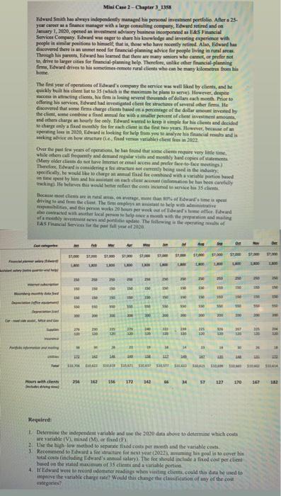  Mini Case 2 - Chapter 3_1358 Edward Smith has wys independently