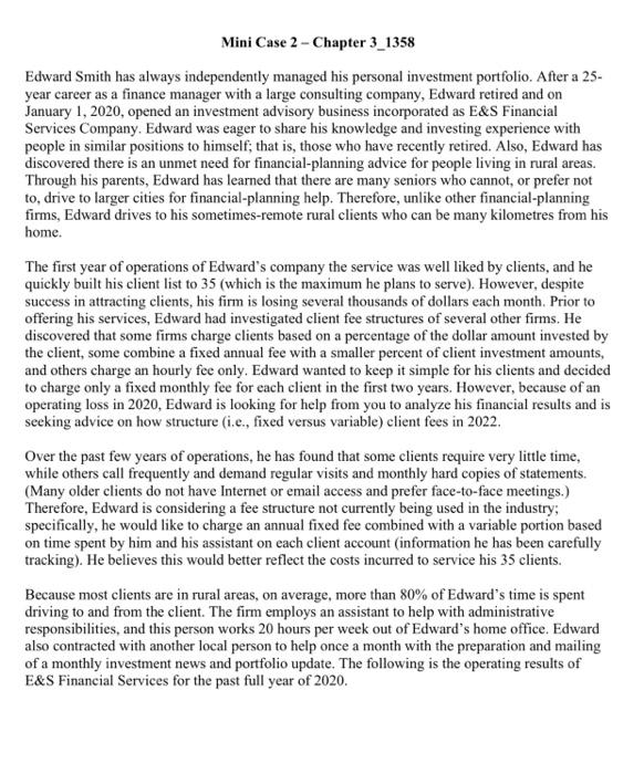 with a large consulting company, Edward retired and on January 1, 2020,