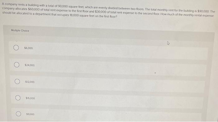 maintenance and utility costs are allocated based on the square footage of