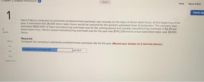  Spier 2 Graded Homework Help Save & Exit Check 1 2