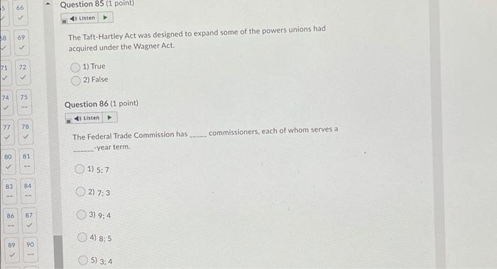 Preliminary 4) Off-the-record 5) Projected 54 Question 75 (1 point) Listen 57