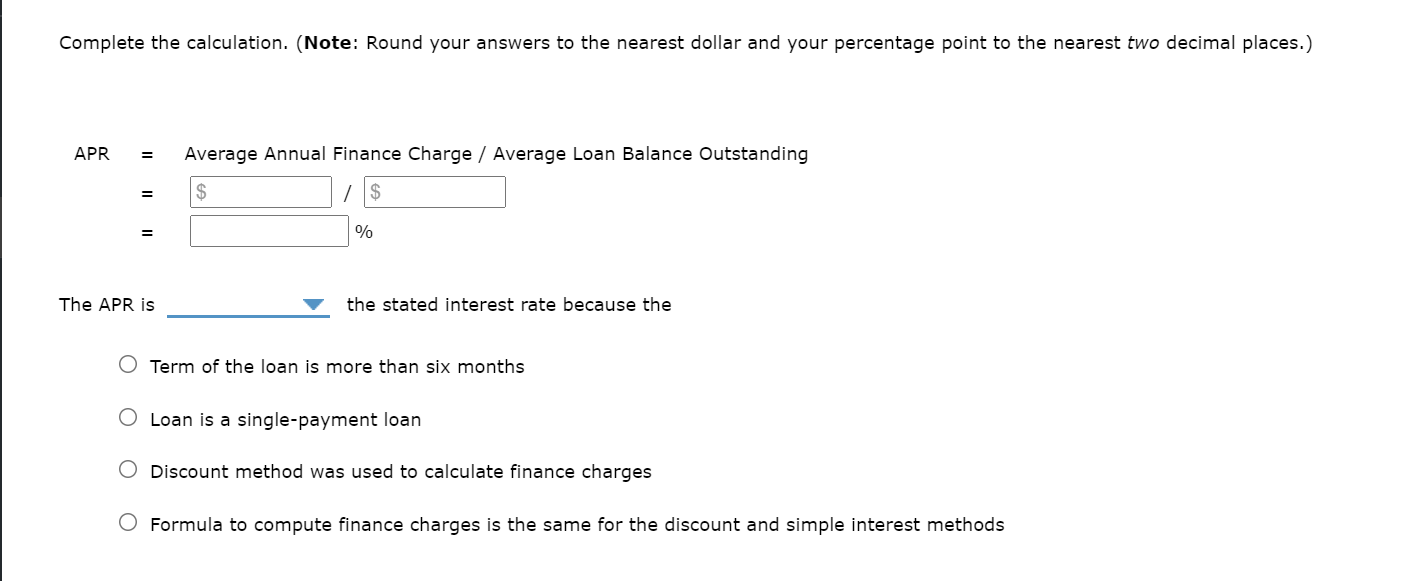 finance charges. Computing the finance charges is done the way they're computed