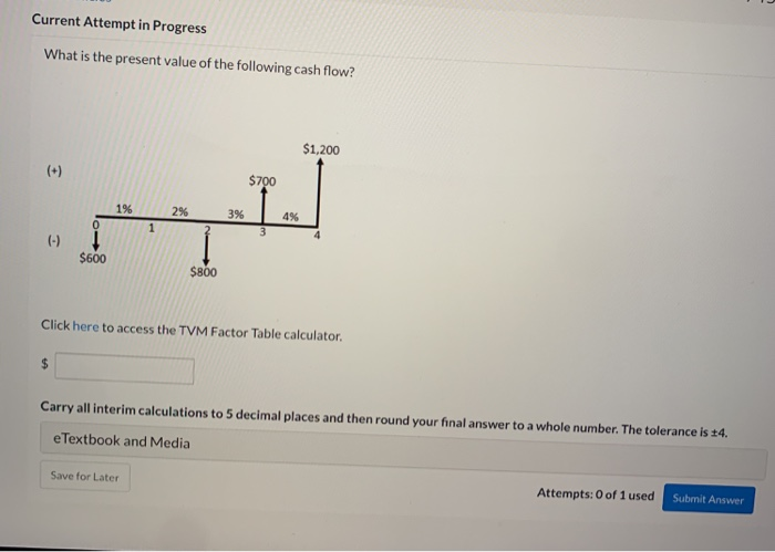  Current Attempt in Progress What is the present value of the