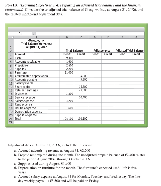  Requirements 1. Using Exhibit 3-9 as an example, prepare the adjusted