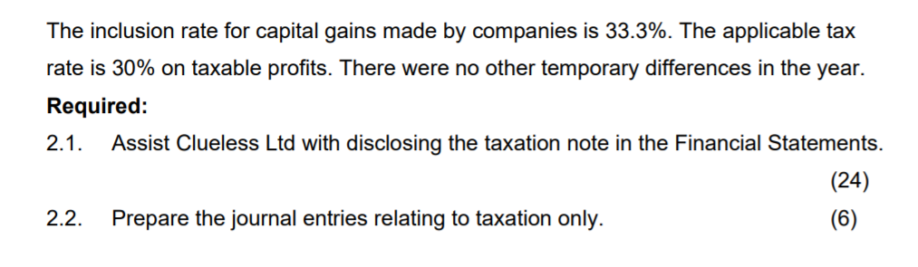 calculate the normal tax for the company. The accountant had a correctly