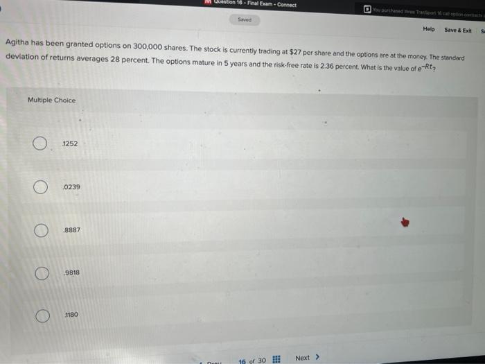  Helo Save \& Exit Agitha has been granted options on 300,000