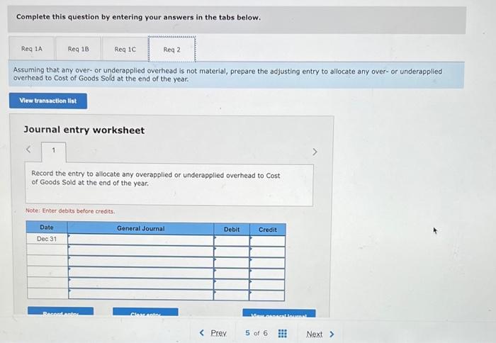 The manager also estimated the following manufacturing overhead costs for the year.