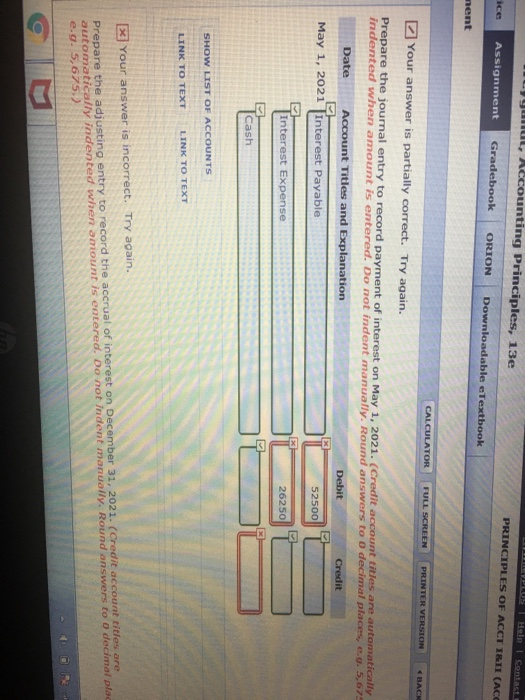 annually on May 1. Financial statements are prepared annually on December 31.