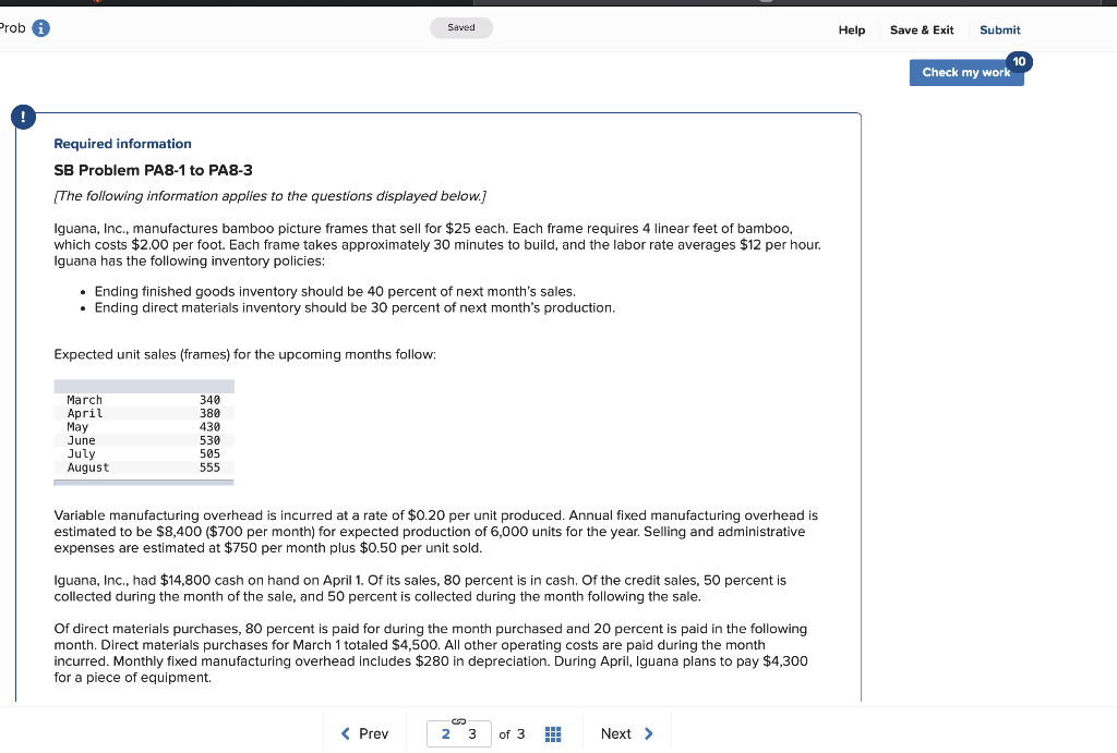 Probi Saved Help Save & Exit Submit Check my work Required