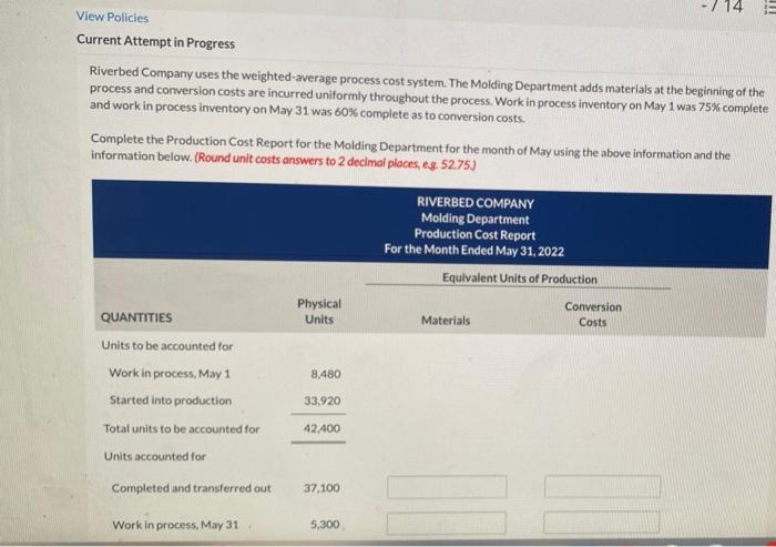 I! View Policies Current Attempt in Progress Riverbed Company uses the