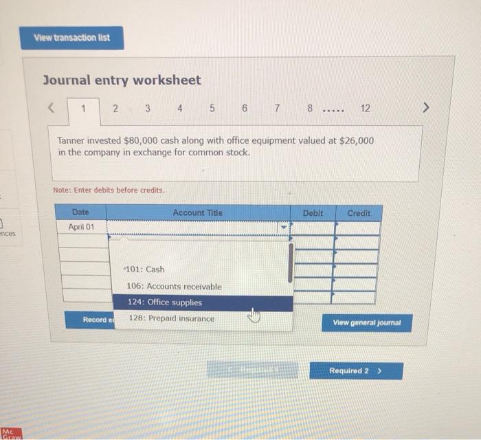 of operations 10 DO chool April 1 Tanner invested $80,000 cash along