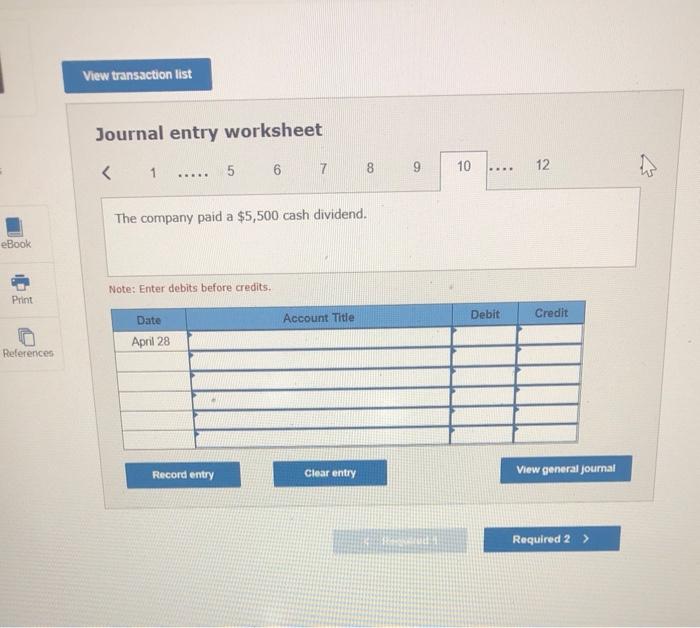 Mint: Debit Prepaid Insurance for $2,000 April 22 The company received $4,400