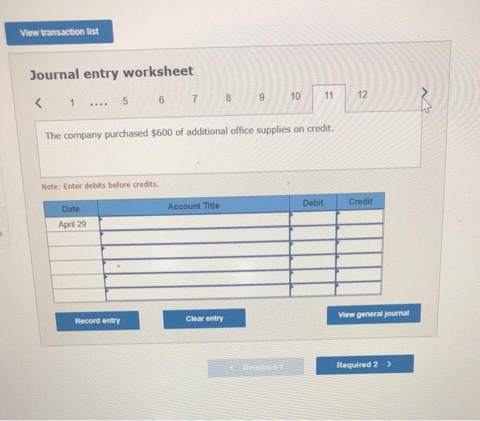 cash as partial payment for the work completed on April 9. April