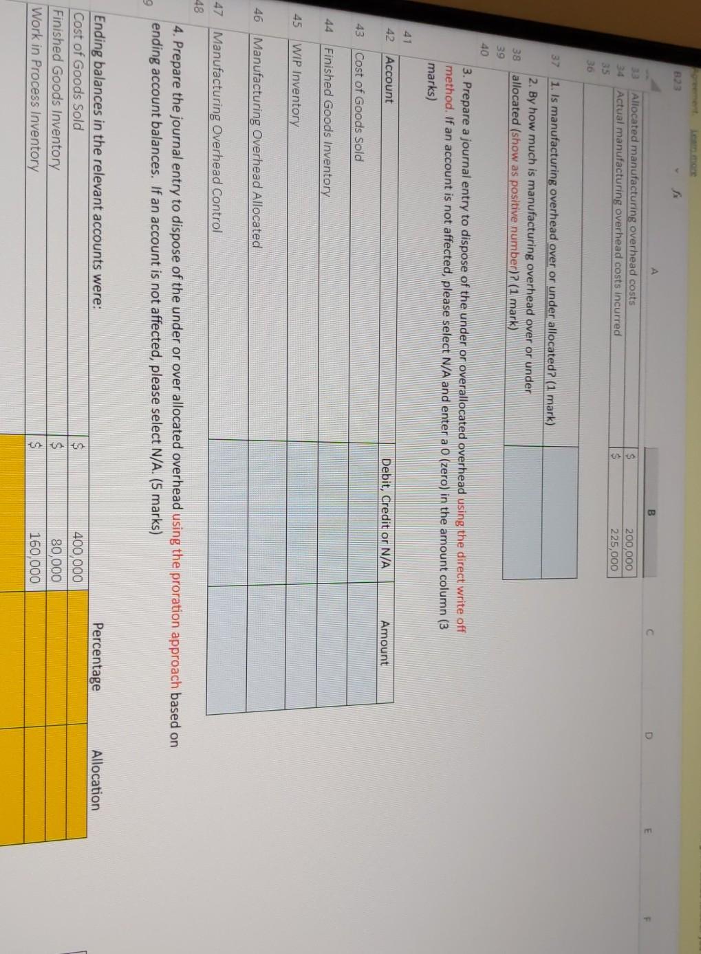 marks) D Part A: Calculating Allocation Rates and Job Cost 4 World