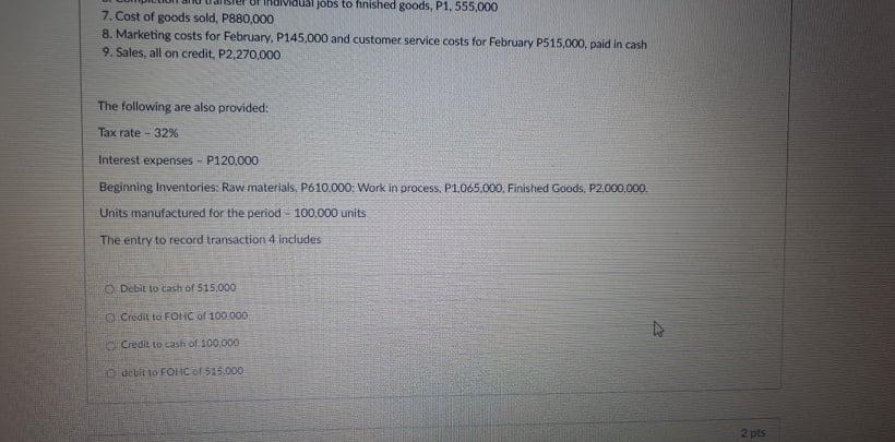 Robina Corporation for the month of February 2020. Provide the corresponding journal