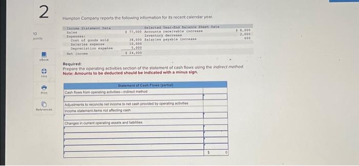 on a statement of cash flows using the indirect method by placing