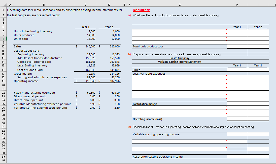 please show working as it is excel based J 135,874 A A