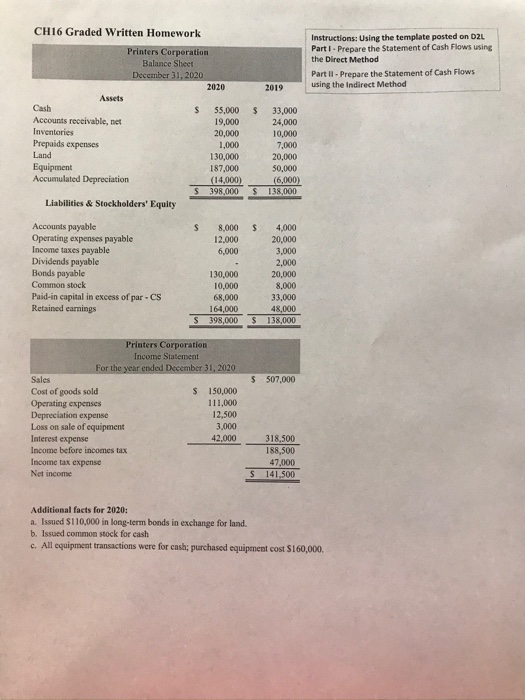  InstructionsUsing the template posted on D2L Part I. Prepare the Statement