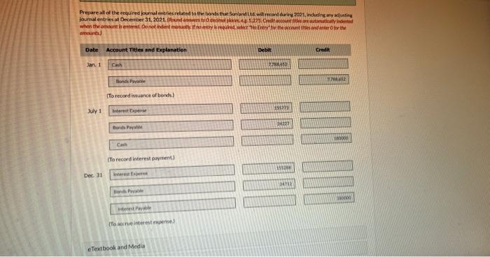 inputs. Lastly, please correct the errors On January 1, 2021, Sunland Ltd.