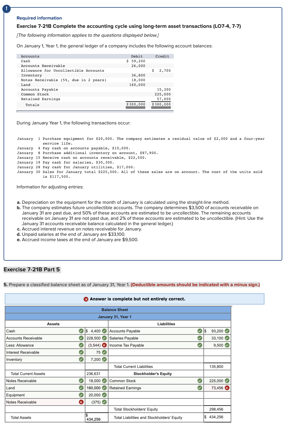  Required information Exercise 7-21B Complete the accounting cycle using long-term asset