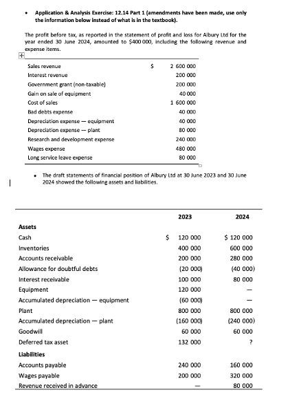  Application & Analysis Exercise: 12.14 Part 1 (amendments have been made,