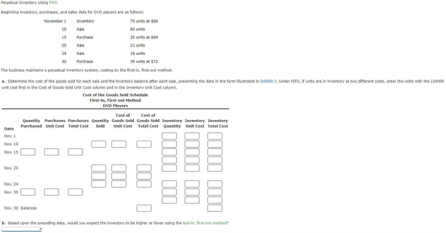 $28 24 Sale 30 units Assuming a perpetual inventory system and using