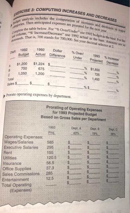  Nuucer , EXERCISE 3: COMPUTING INCREASES AND DECREASES analysis includes the