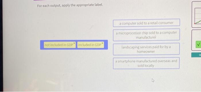  For each output, apply the appropriate label. a computer sold to