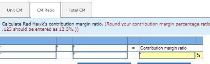 is $5.20, and each clock sells for $13.00. Calculate Red Hawk's unit