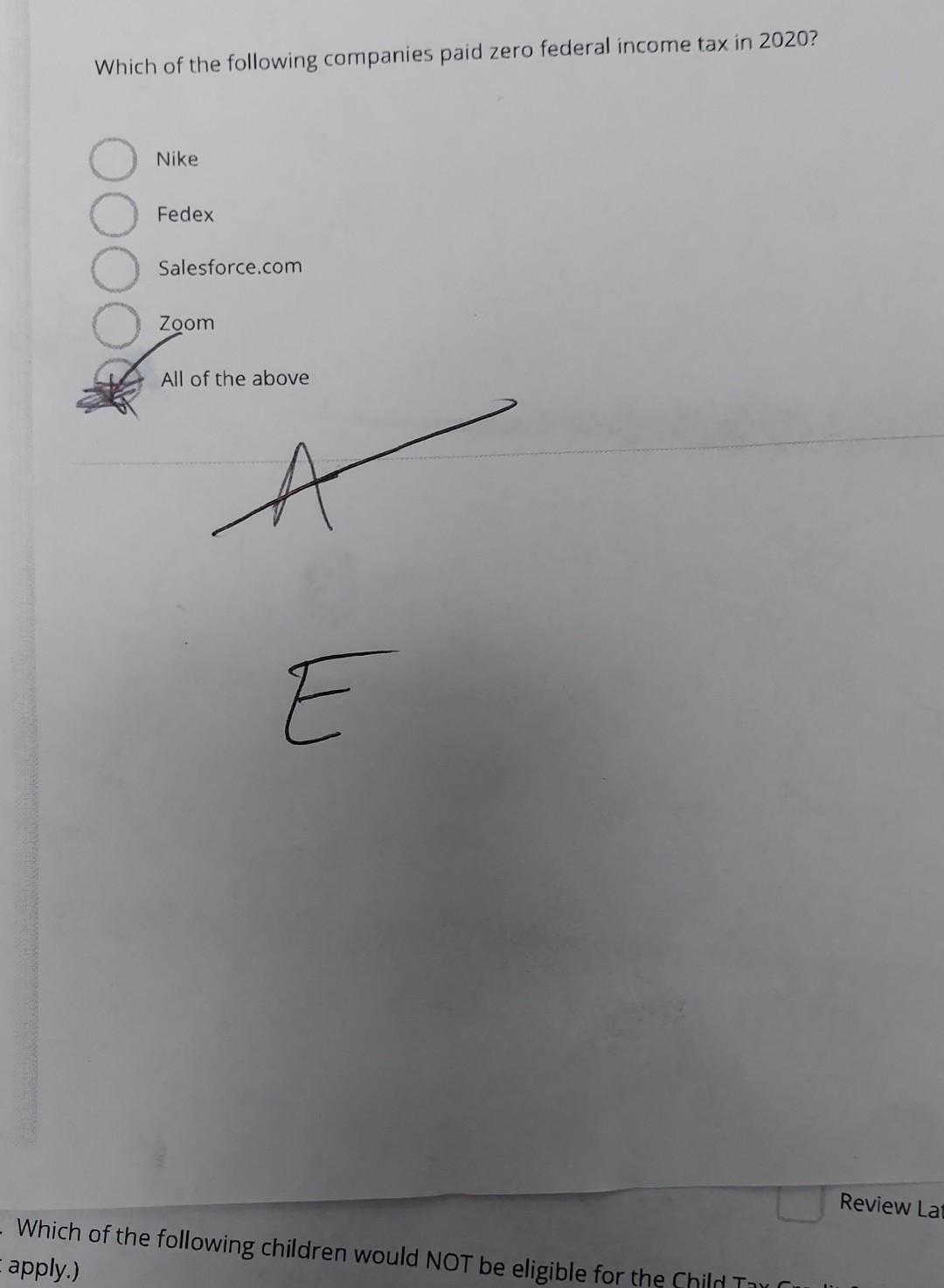 old child with $5,600 worth of investment income. Which of the following