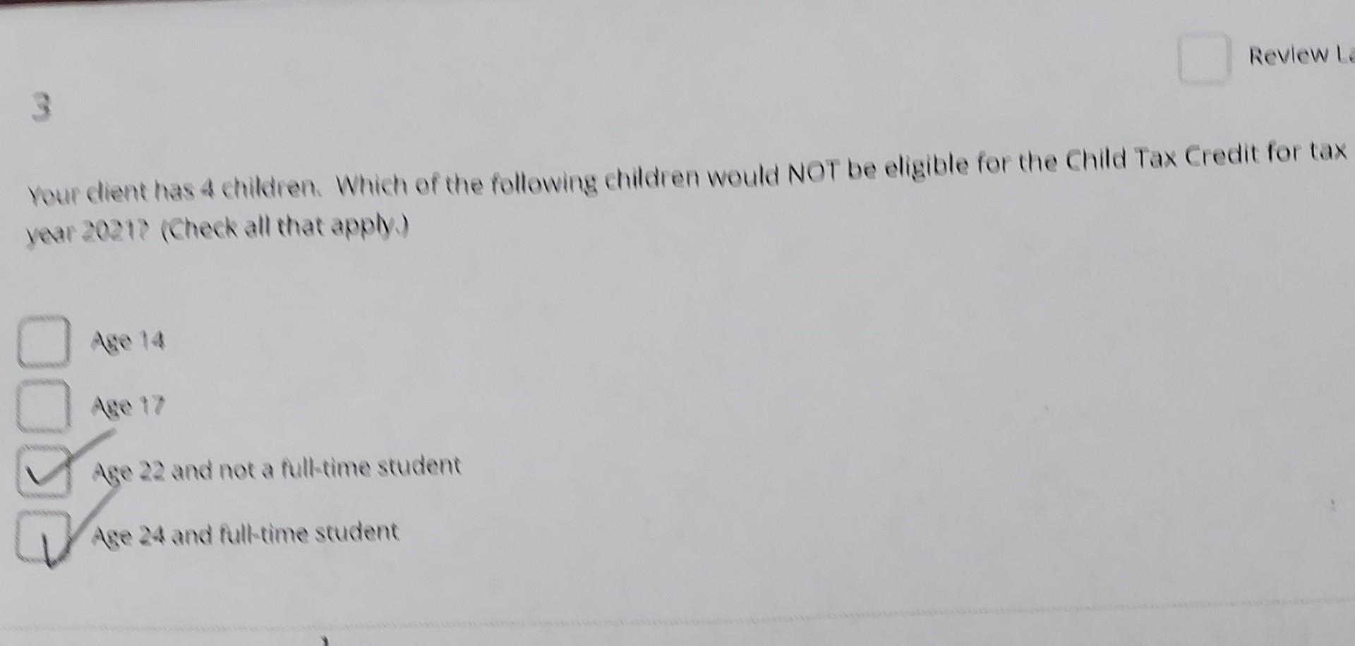 is an option for this child's 2021 tax return? Pay tax at